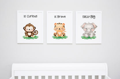 Set of 6 PRINTABLE Safari Wall Art, Jungle Nursery Prints - Safari Explorer