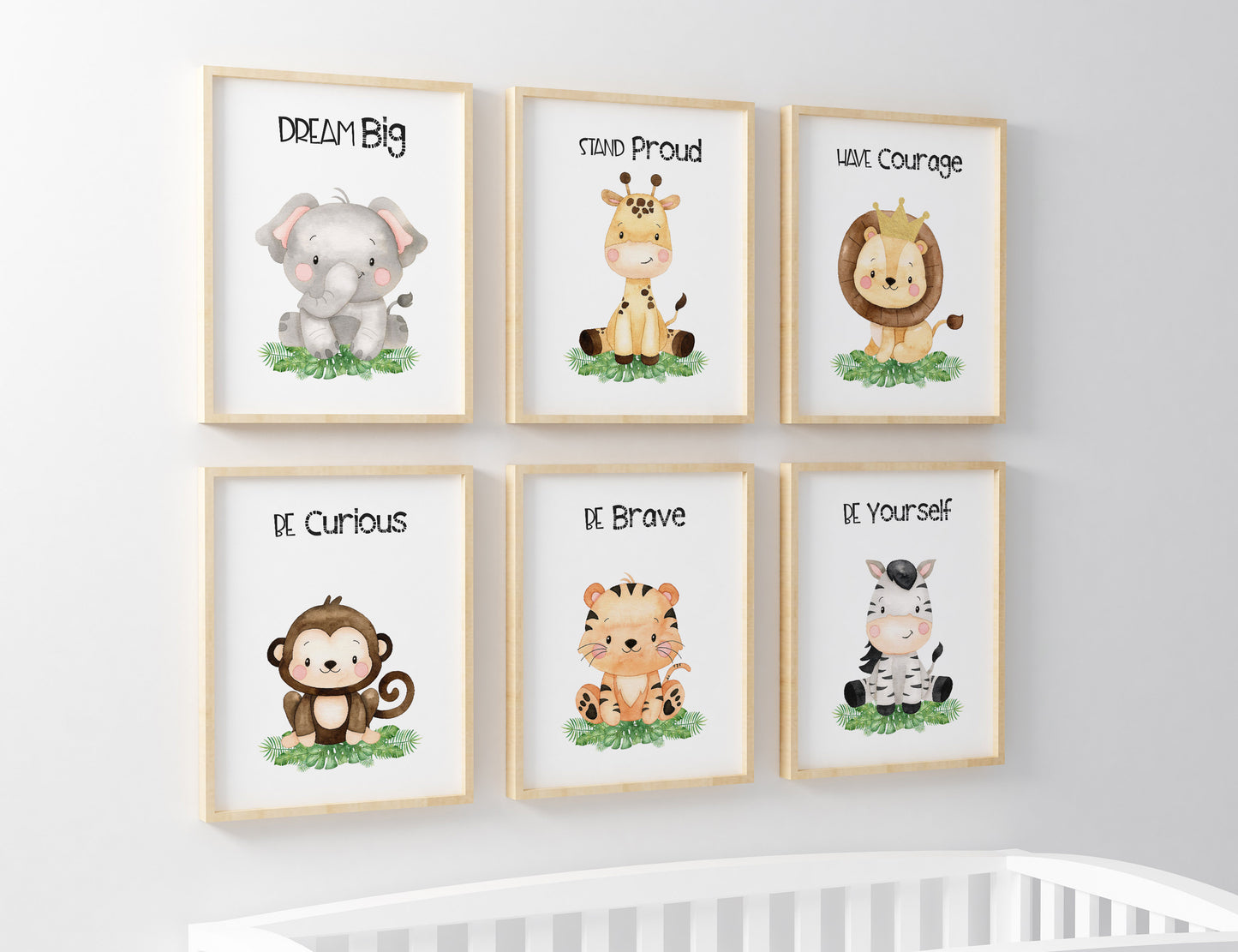 Set of 6 PRINTABLE Safari Wall Art, Jungle Nursery Prints - Safari Explorer