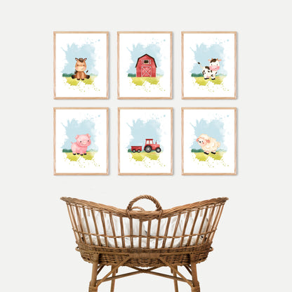 Set x6 PRINTABLE Farm Nursery Wall Art, DIGITAL Prints - Morgan's Farm