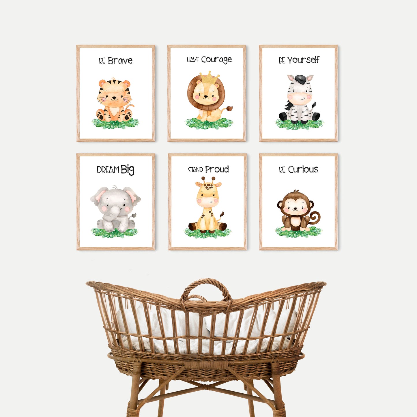 Set of 6 PRINTABLE Safari Wall Art, Jungle Nursery Prints - Safari Explorer